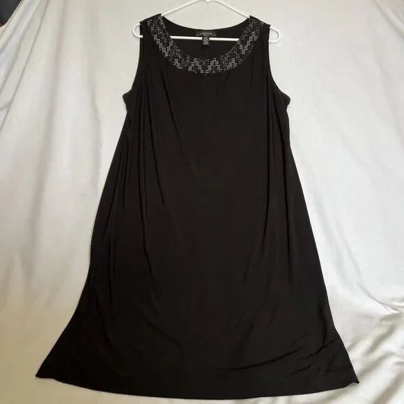 R&M Richards Women's Black Sleeveless Dress & Jacket Black Glitter Size 14W - Picture 1 of 8